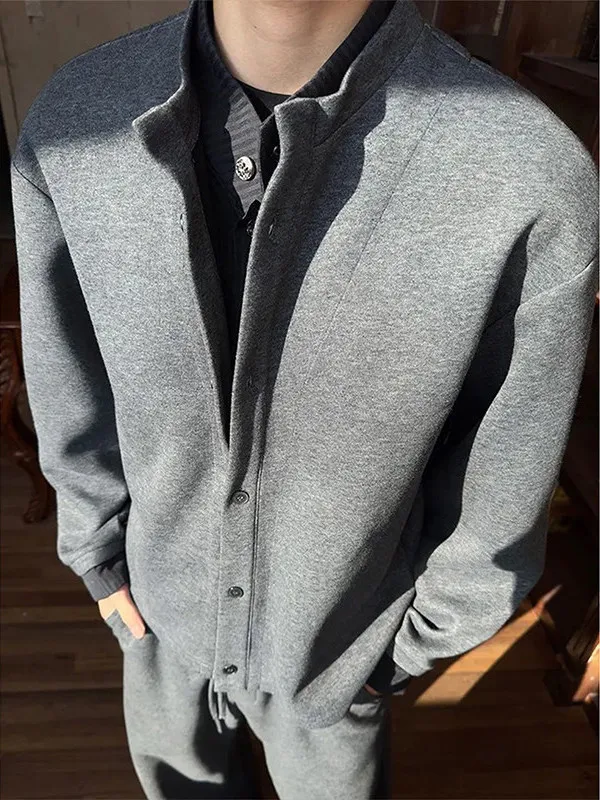 

Cleanfit American Sle ort Sweatirt Men's Spring High-End Cardigan Jaet Trendy Casual Outerwear Long Sve Button up