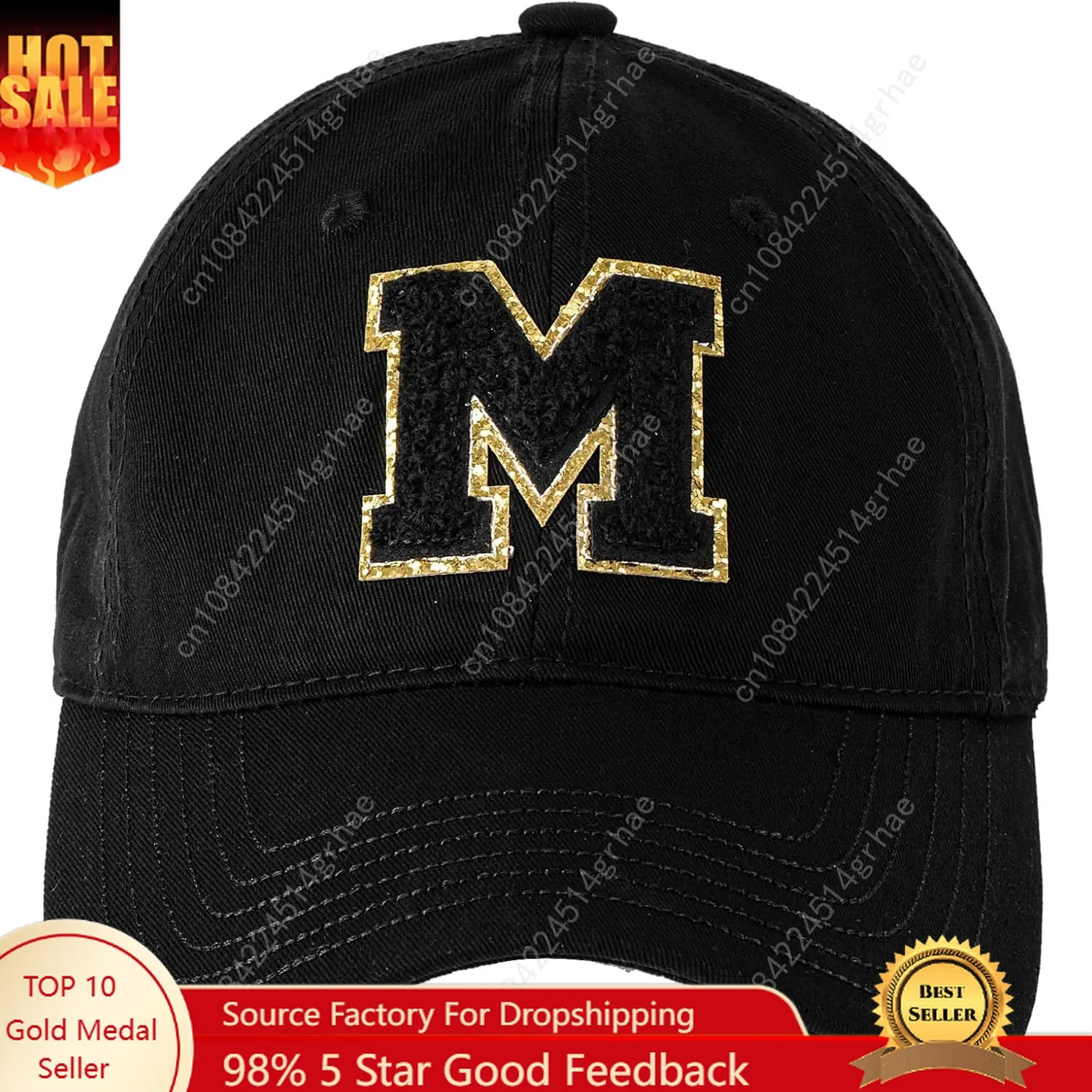 

Shiny Letter Initial.s Baseball Cap Women, Unstructured Cotton Black Baseball Cap for Women, Adjustable Dad Hat