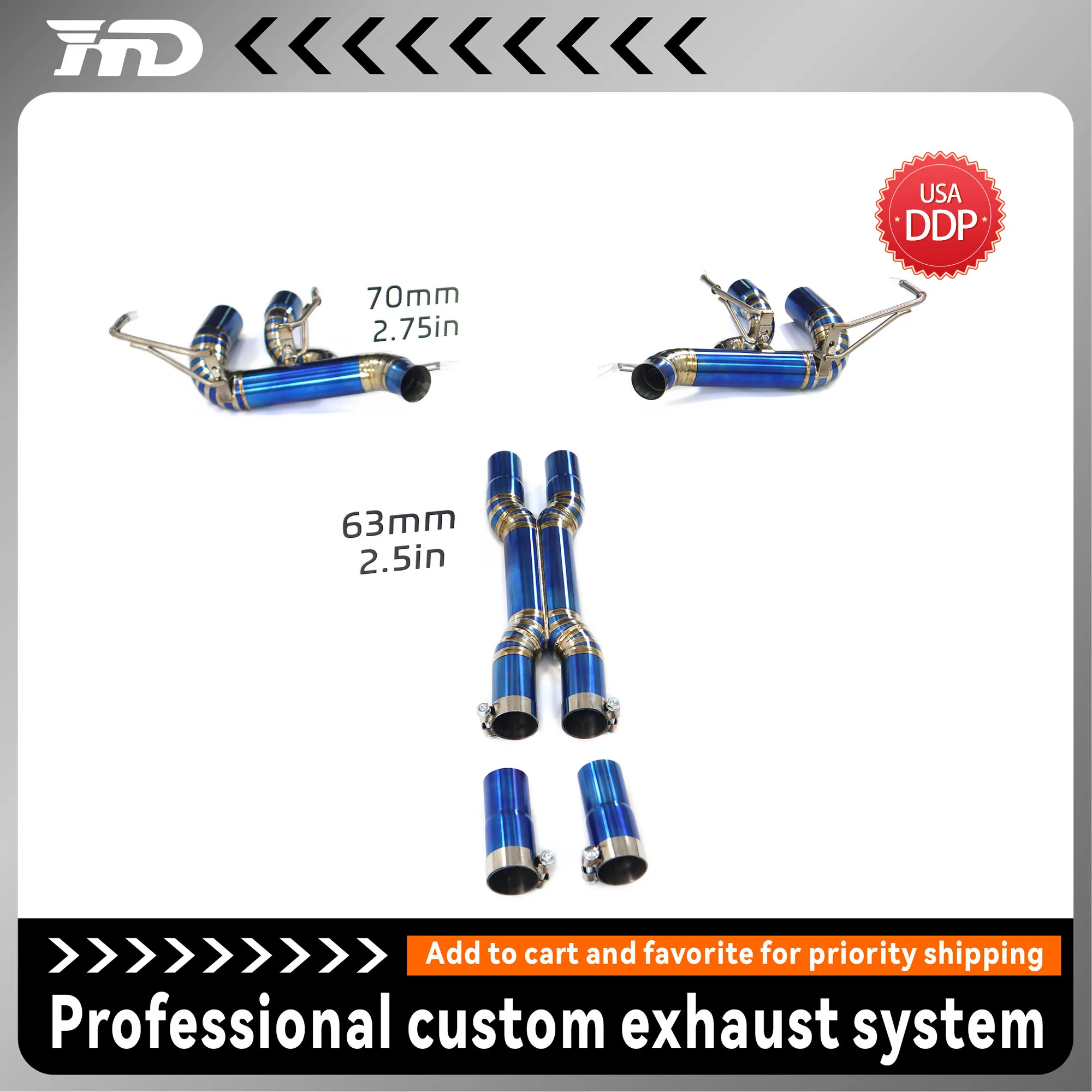 

Выхлопная система HMD Ti Catback для Ferrari GTC4Lusso V12, высокопроизводительная выхлопная труба автомобиля
