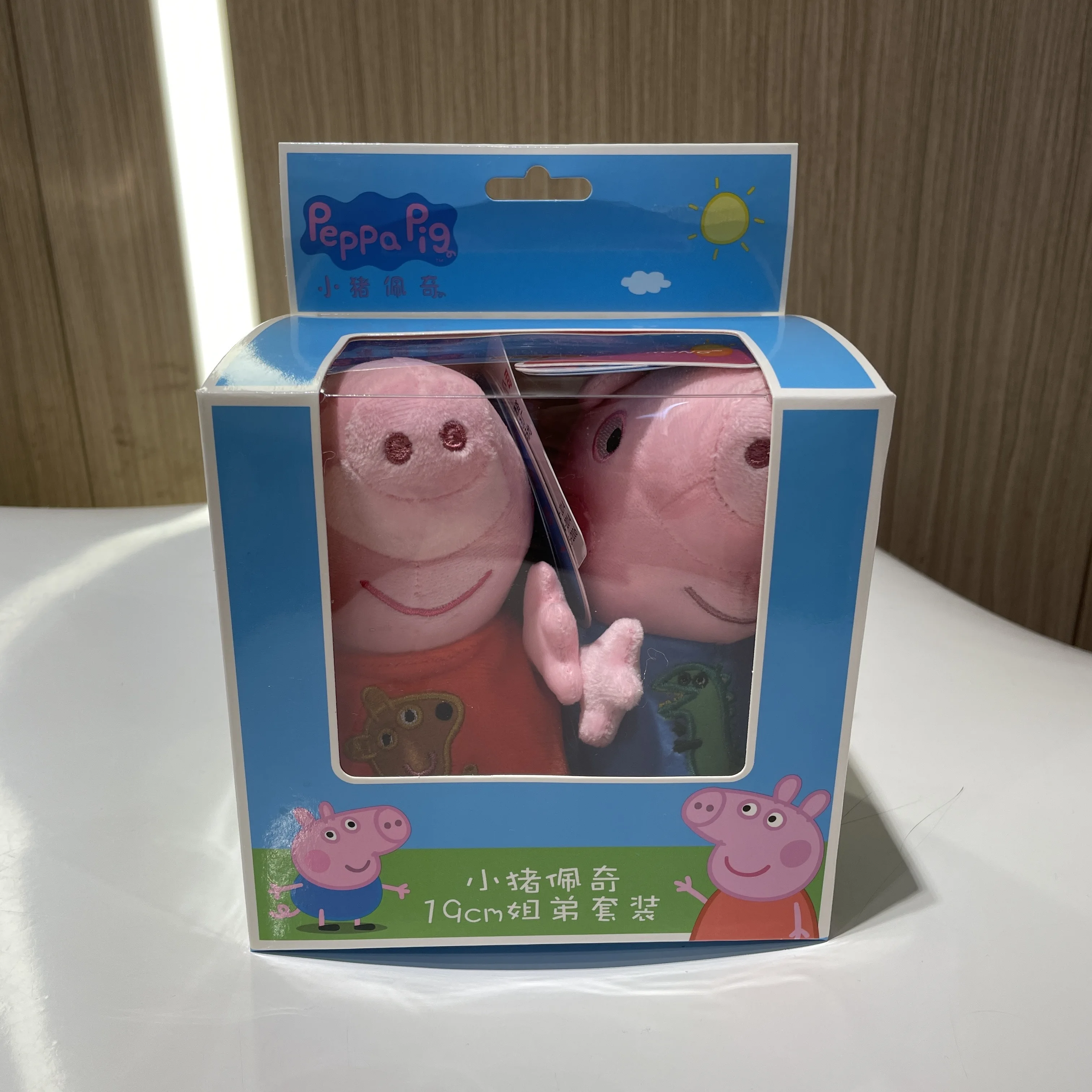 2pcs/set Genuine Peppa Pig kids Plush Toys peppa with Teddy bear George with Dinosaur Soft Stuffed Dolls Kids Toys original box