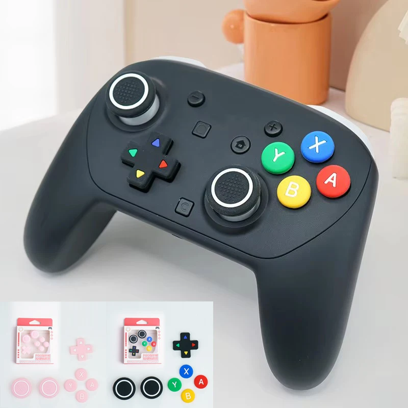 Funda adhesiva ABXY de botón cruzado Dpad suave de silicona para Nintendo Switch 2/1 Pro/NS Pro controlador de juego cubierta de tapa de agarre