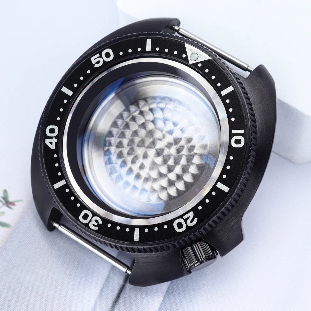 

Black 44mm Watch Case 316L Steel Case For Mod Tuna Mouth SKX6105 Seiko NH34 NH35 NH36 NH38 Movt 28.5mmDial 120Clicks Watch Parts