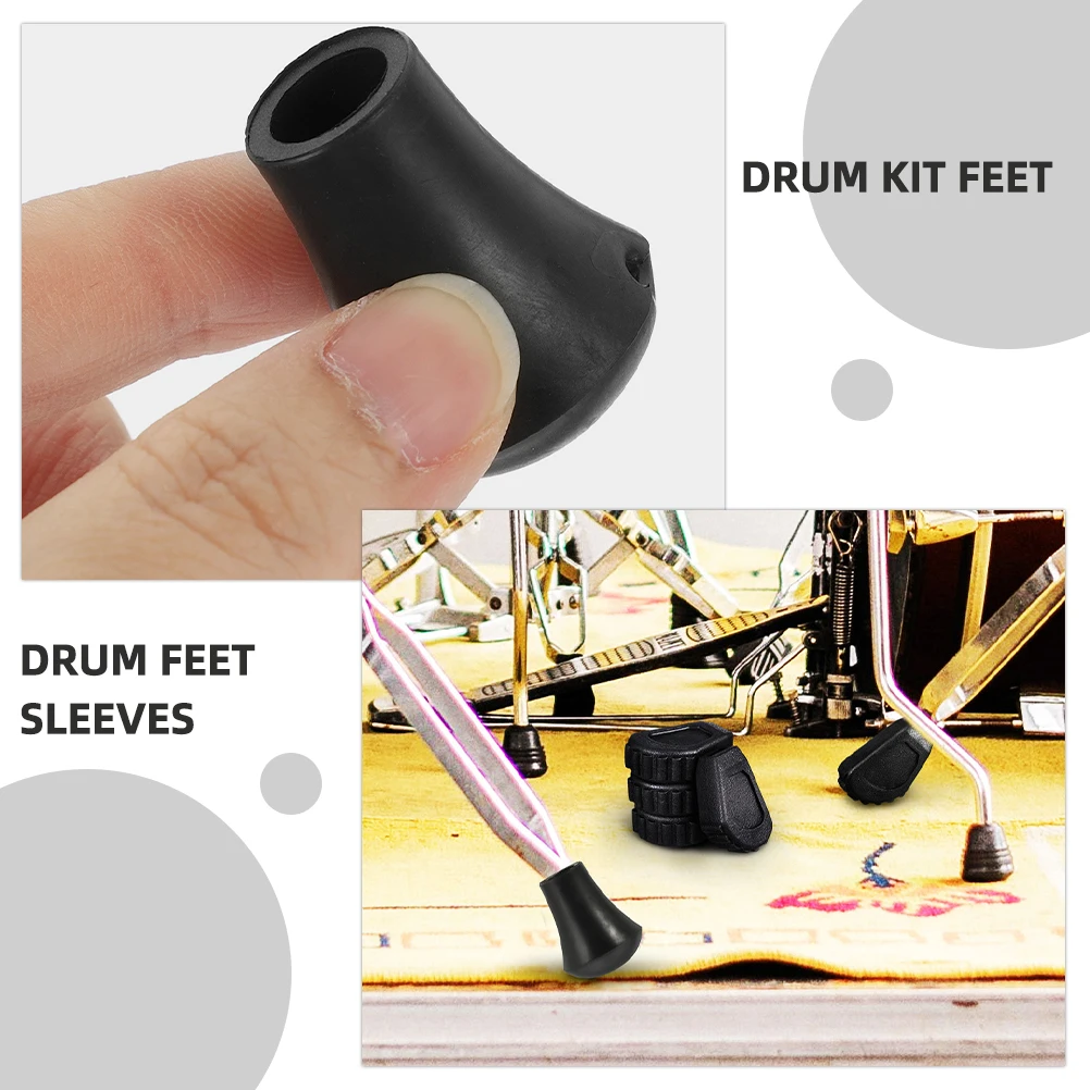 

20 Pcs Drum Feet Sleeves Rubber Replacement Pads for Kit Stand Metal Supply Protectors Durable Lightweight Portable Drum Floor