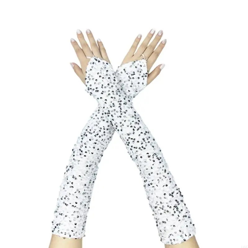 Sequins Gloves for Women Lady Fingerless Sequins Gloves Proms Gloves Women Gloves 1920s Evening Dress Gloves
