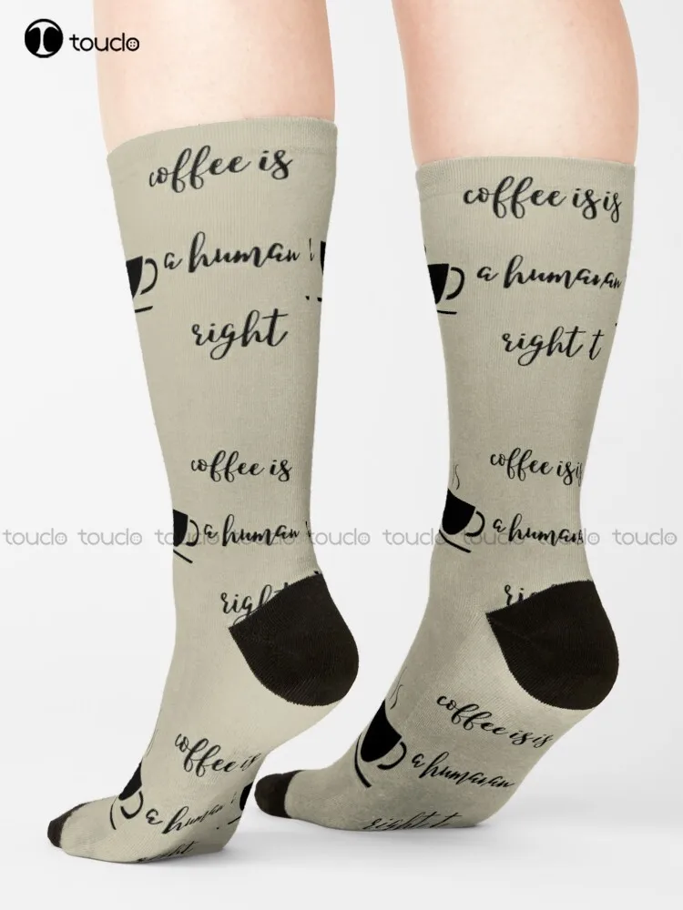 Coffee Is A Human Right Socks American Flag Socks Men Cartoon Comfortable Best Girls Sports Street Skateboard Socks Custom Gift