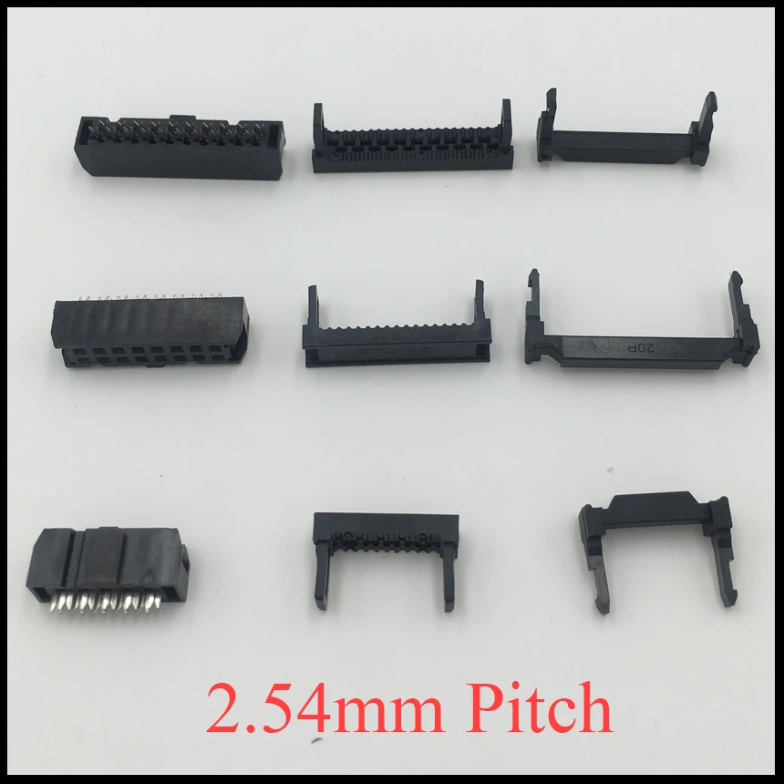 FC 6P 8P 10P 12P 14P 6 8 10 12 14 Pins 2.54mm Pitch Double Row Space ISP IDC Connector Flat Cable Female Header Horn Socket Box