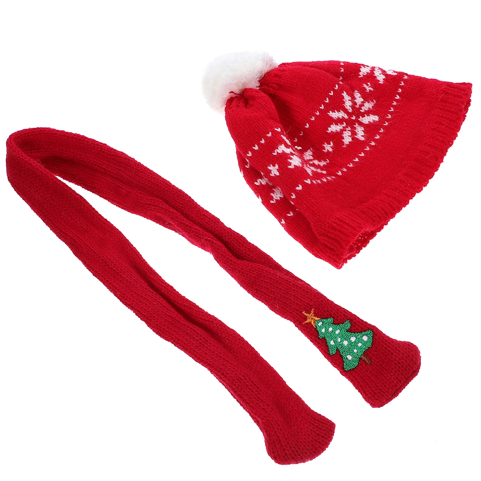 1Set Christmas Snowman Mini Knit Hat Scarf Soft Wool Yarn Christmas Decoration Miniature Scarf Xmas Party Supplies Wine Bottle