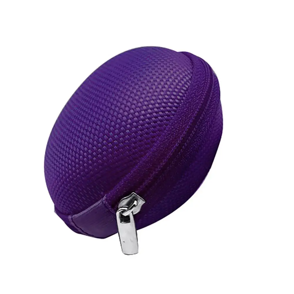 Round Earphone Storage Bag Composite Material Durable Zipper Design Portable Earbuds USB Cable Carrying Case Organizer Pouch