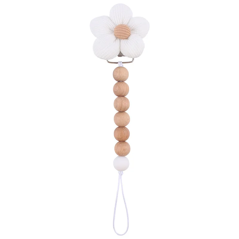 Babyaccessoires Pasgeboren producten Keten Fopspeenclip Jute Bloem Anti Drop Chain Fopspeen Bijtring Clip Siliconen Kinderen Cadeau
