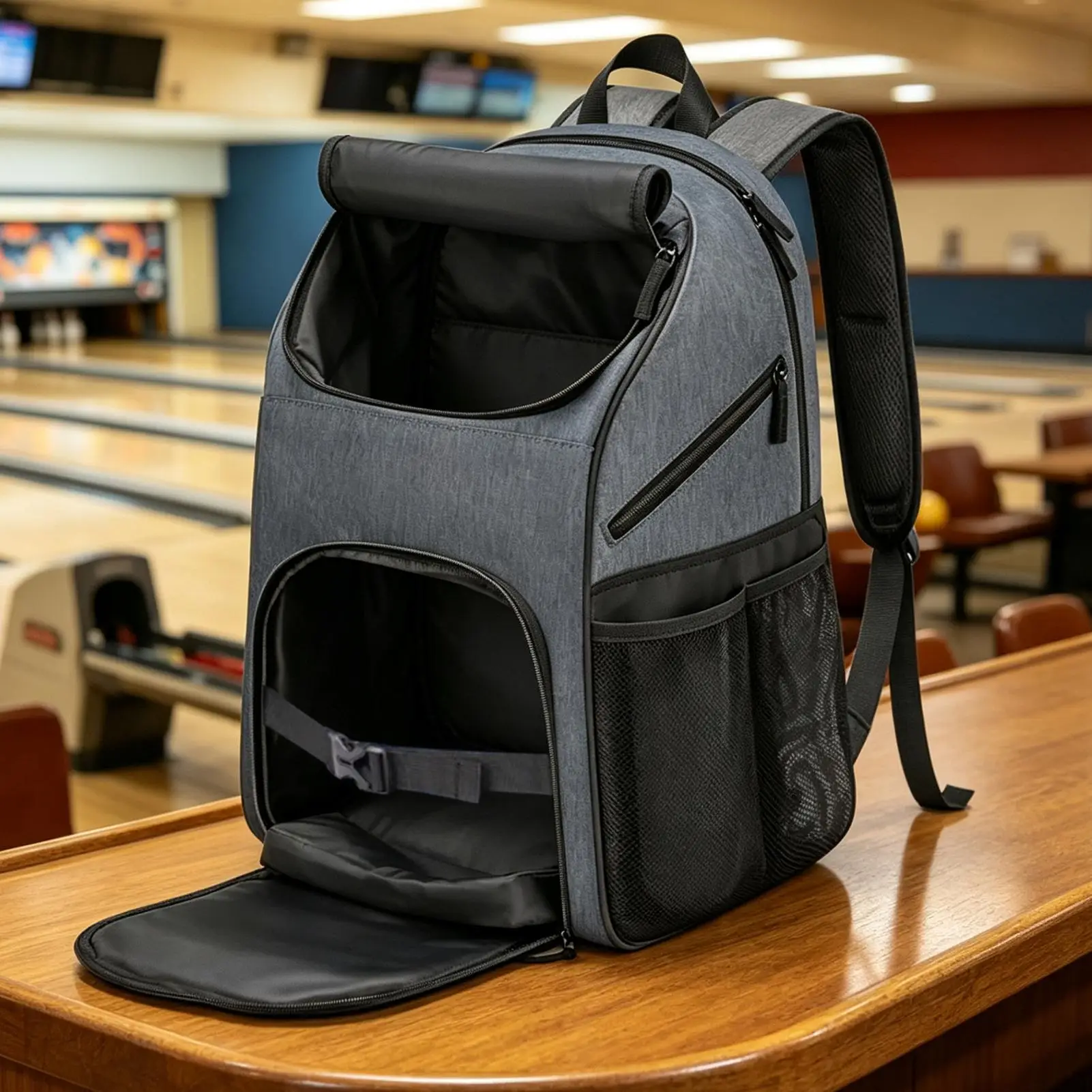 Bowling Ball Backpack Large Capacity Sports Storage Accessories Single Ball Bowling Backpack For Men Players Athlete Towel Shoes