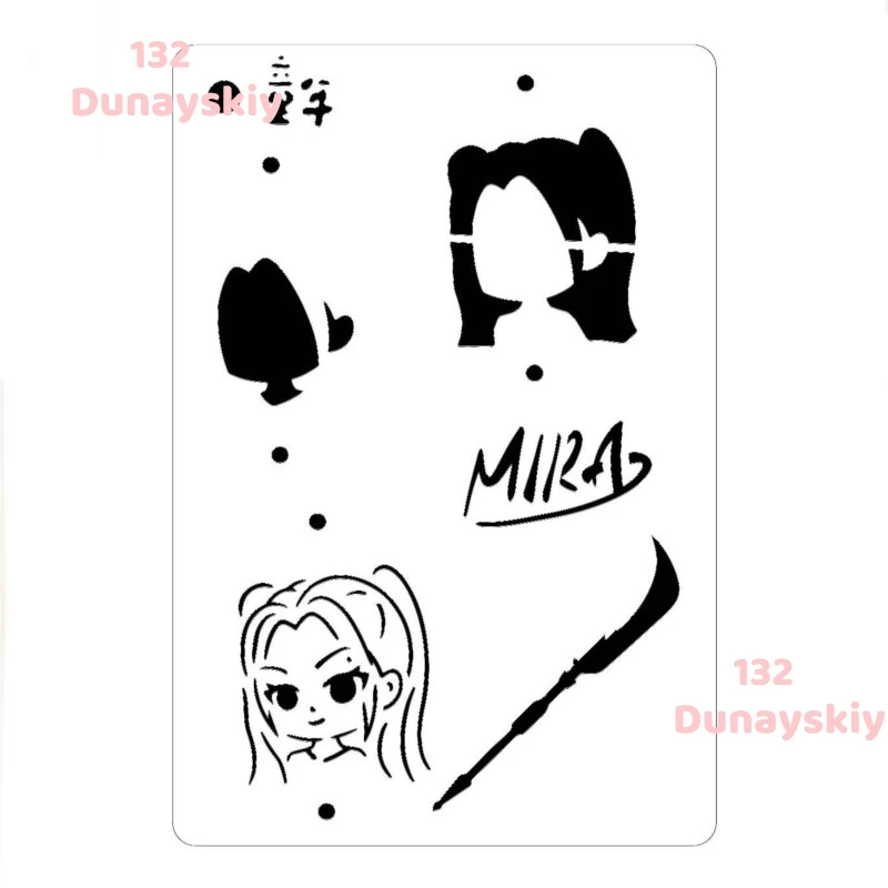 استنسل طلاء الوجه لشخصية الرسوم المتحركة Kpop Huntrix Rumi Mira Zoey مكياج كوسبلاي Kawaii لحفلات الهالوين وأعياد الميلاد #2