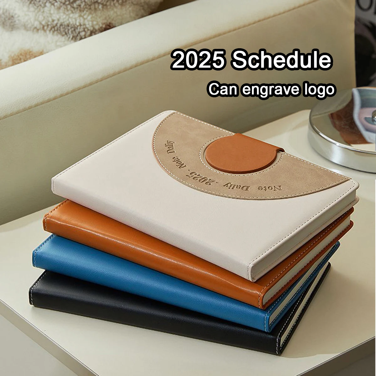 (Can Engrave Logo) 2025 Buckle Business Schedule, Student Daily Planner, Record Book, Notepad, Notebook, Memo, 98 Sheets