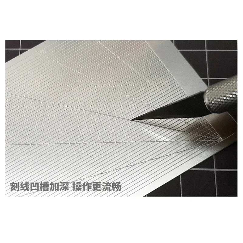 MS024 2in1 Stainless Steel Grooved Bevel Angled Cutting Mat Assembly Model Building Tools For Military Hobby DIY