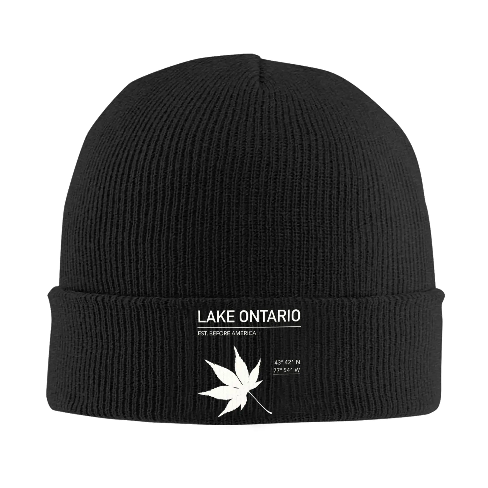 Lake Ontario- Established Before America Knitted Caps for Women Men Skullies Beanies Winter Hat Acrylic  Warm Melon Cap