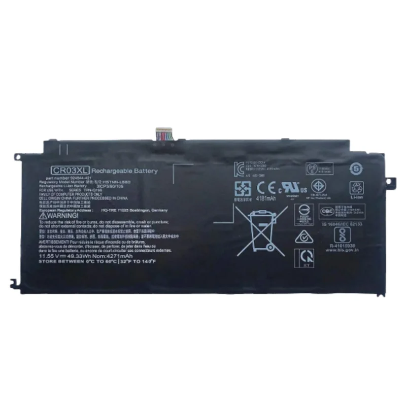 Rechargeable 11.55V 49.33Wh CR03XL Laptop Battery For HP Envy X2 12-E 12-G HSTNN-LB8D 924844-421 924844-1C1 924961-855