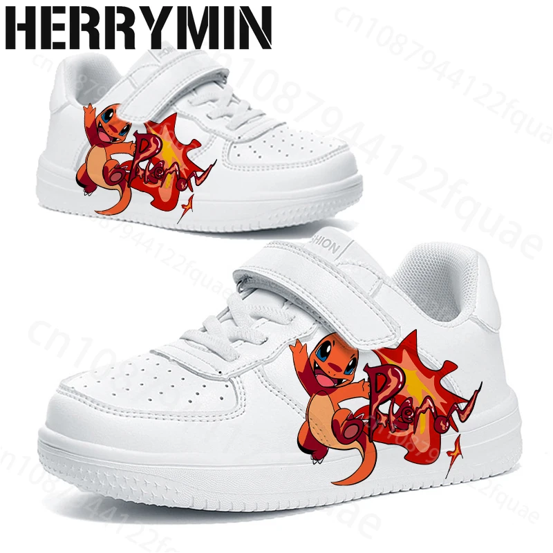 

New popular Pokemon Simple Printing Children shoes boys girls fashion trend Solid color sole Parent child shoes man woman