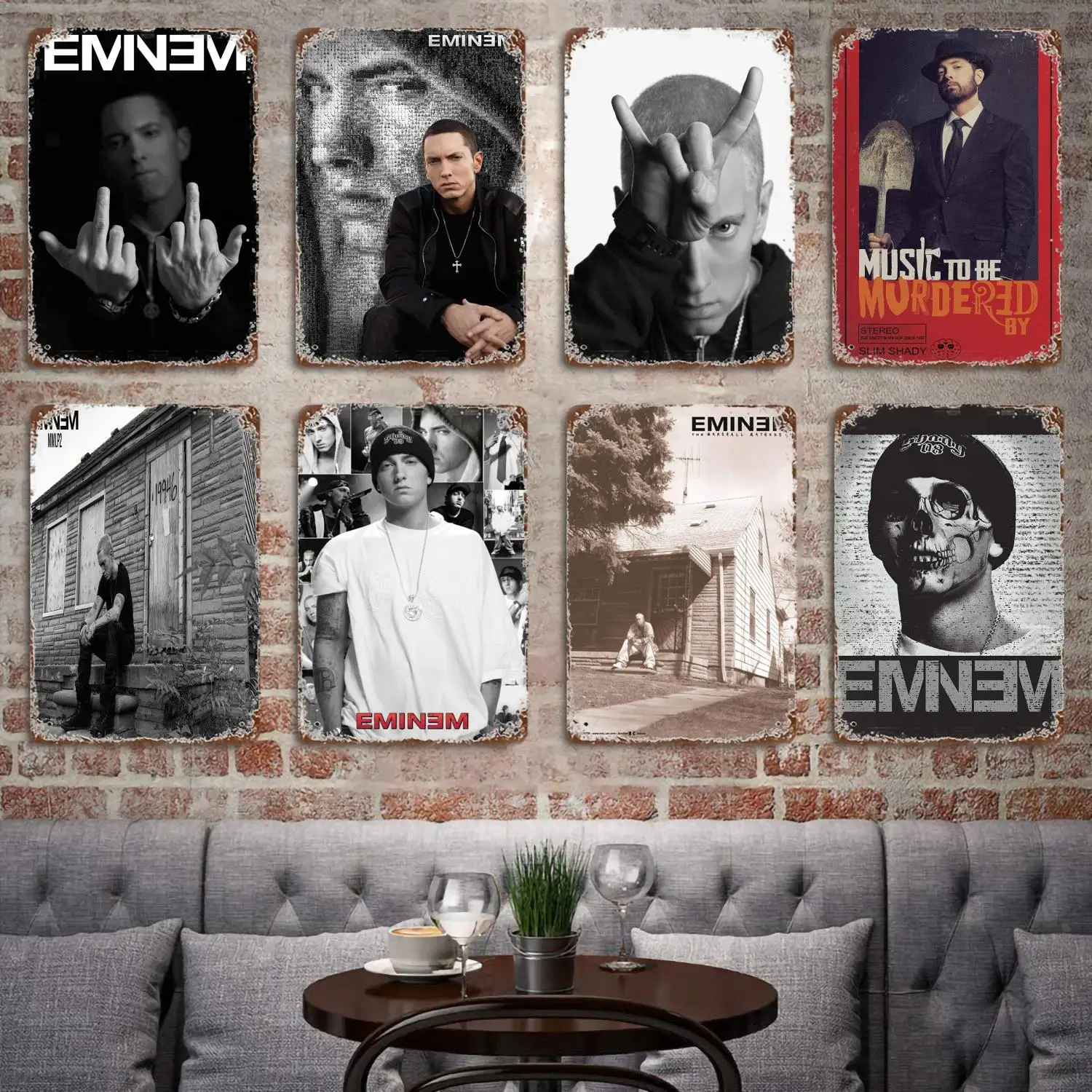 

Eminem (Mugshot) metal Decor Poster Vintage Tin Sign Metal Sign Decorative Plaque for Pub Bar Man Cave Club Wall Decoration