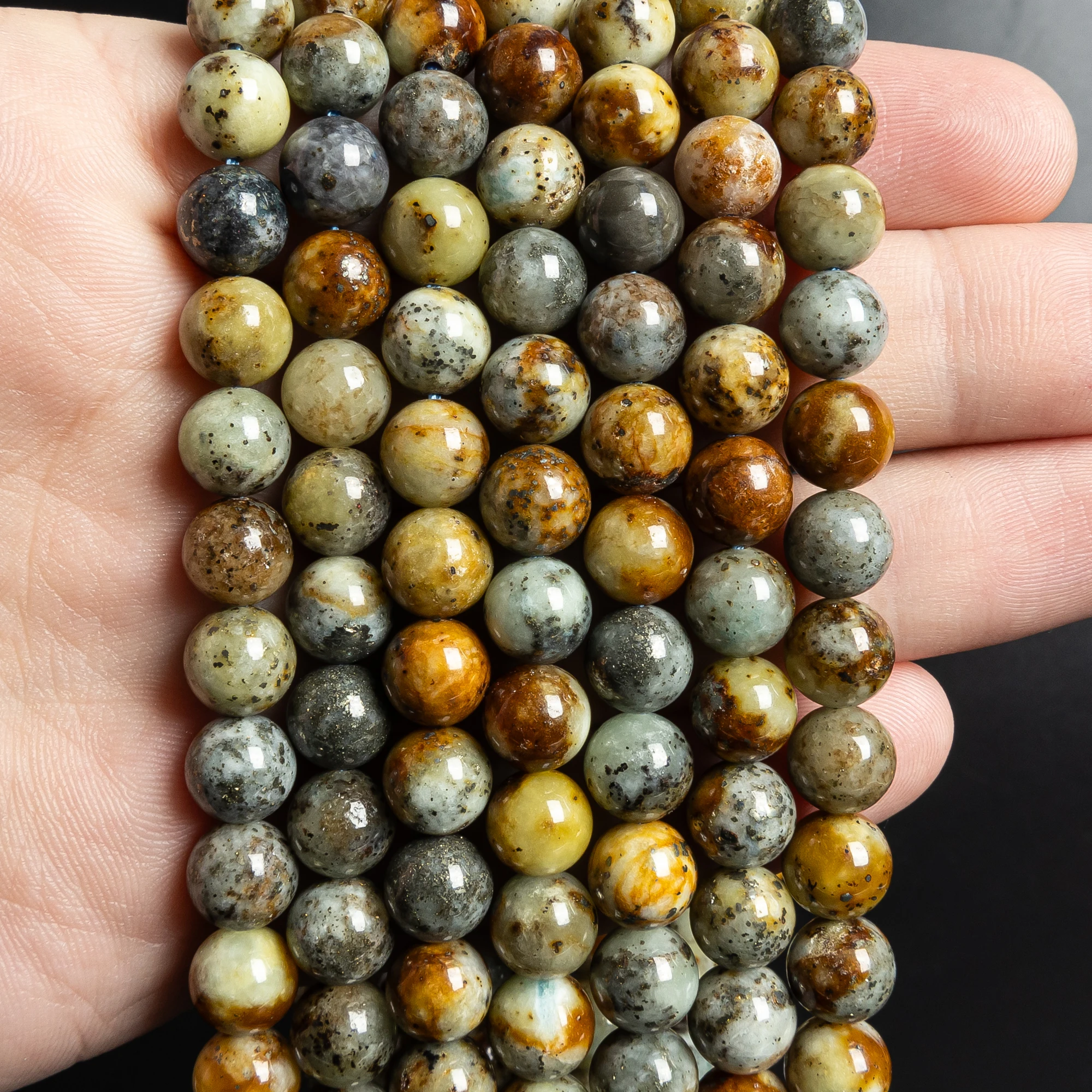 8MM Gemstone Loose Beads Natural Round Jasper Energy Stone Power for Jewelry Making 15