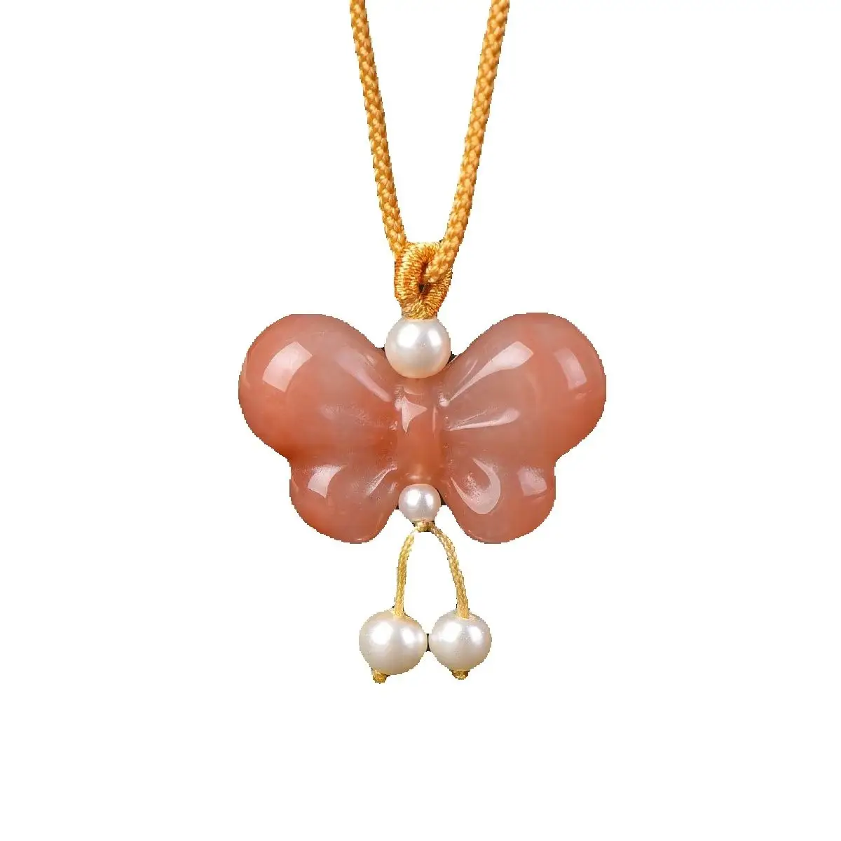 

Exquisite Peach Blossom Wine Butterfly Pendant Meaning "When Flowers Bloom, Butterflies Come Naturally" Romantic Lucky Jewelry