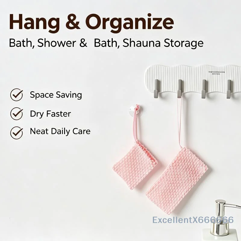 1Pcs Japanese Hanging Soap Pouch Soft Exfoliating Mesh Sauna Bag Eco Friendly for Home Travel Bath Shower Use