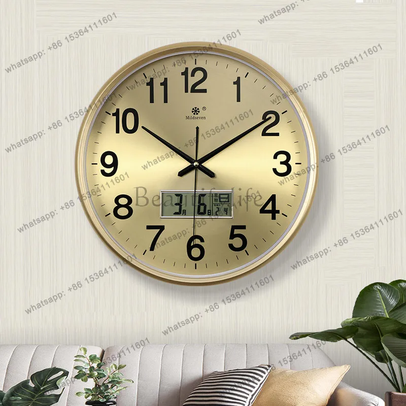 Round Silent Clock Living Room Modern Interior Simple Aesthetic Creative Decor Wall Clocks Design Fashion Reloj Pared Furniture