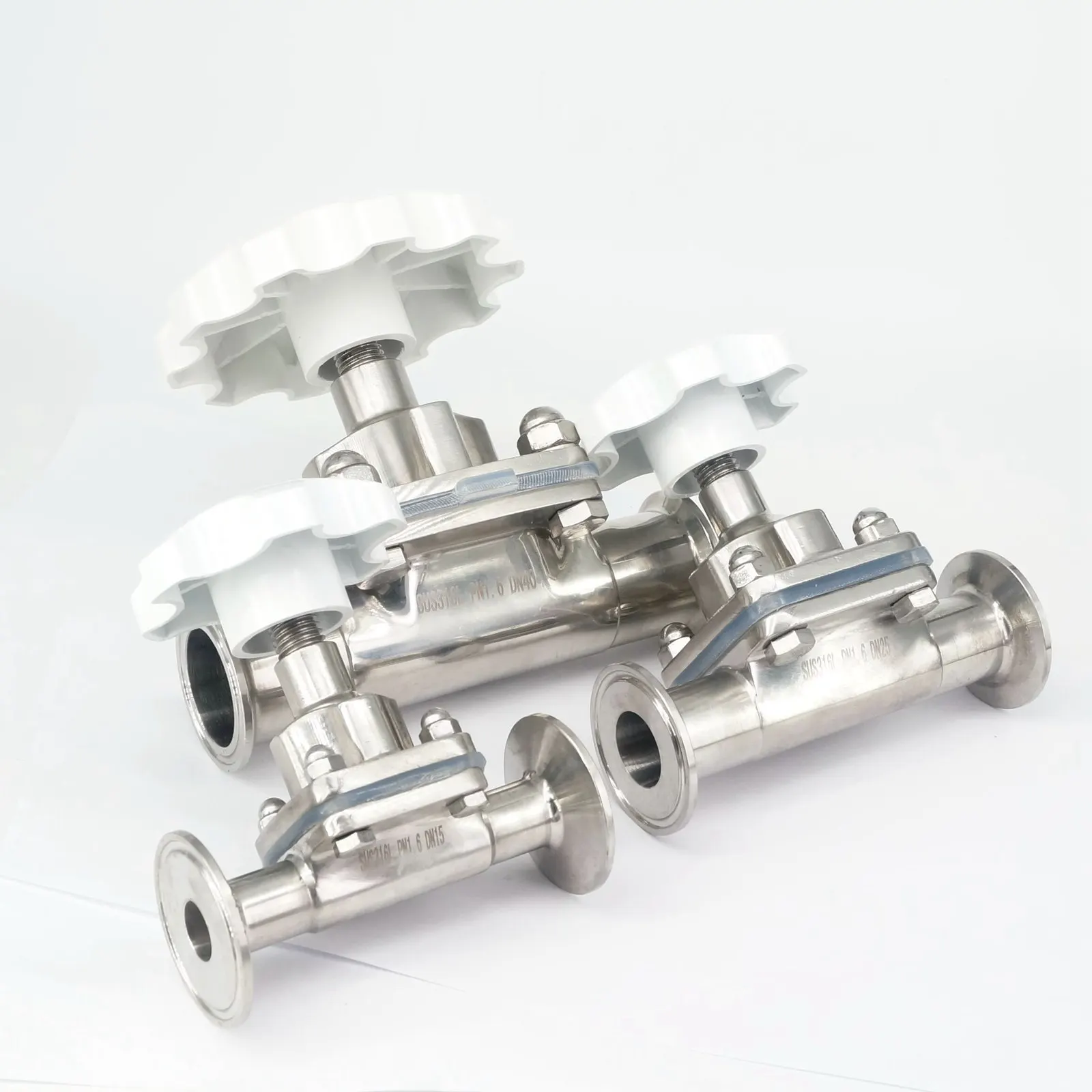 12.7/15/19mm 316 Edelstahl Ferrule O/D 25,4mm/34mm/50,5mm Sanitär Tri Clamp Membran Ventil Brauen bier Milch Produkt – Detail 1