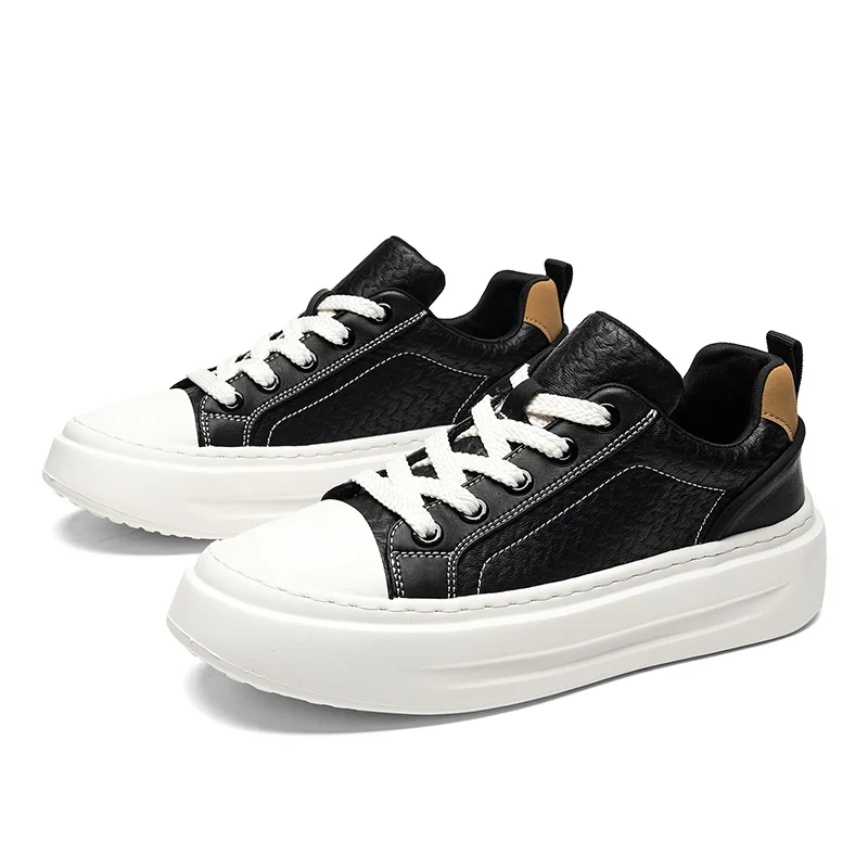 Men's Shoes, Thick-Soled, Non-Slip, Durable, Waterproof, and Comfortable, Sizes 39-44, with Sturdy Stitching, Fashionable Men's Footwear
