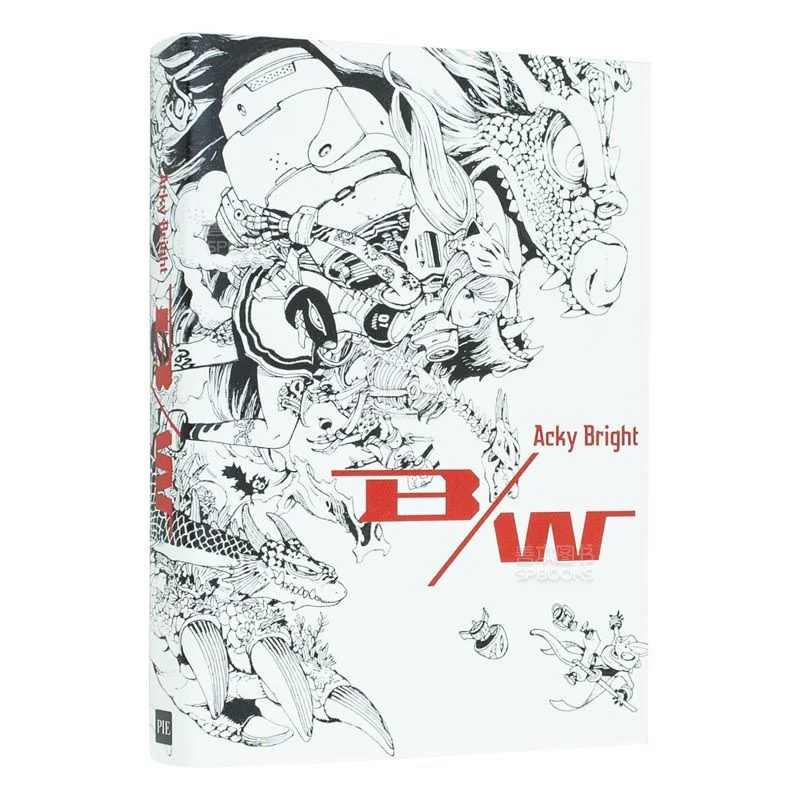 Libro de Arte Acky Bright, Ilustraciones Originales en Blanco y Negro, Colección de Manga, Anime, Cómics, Cyberpunk, Arte Lírico, Bocetos