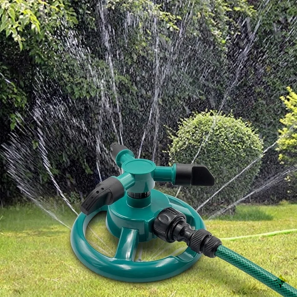 360 Degree Round Base Lawn Sprinkler Adjustable Rotating Sprinkler For Yard Garden Irrigation With Water Efficient Spray Pattern