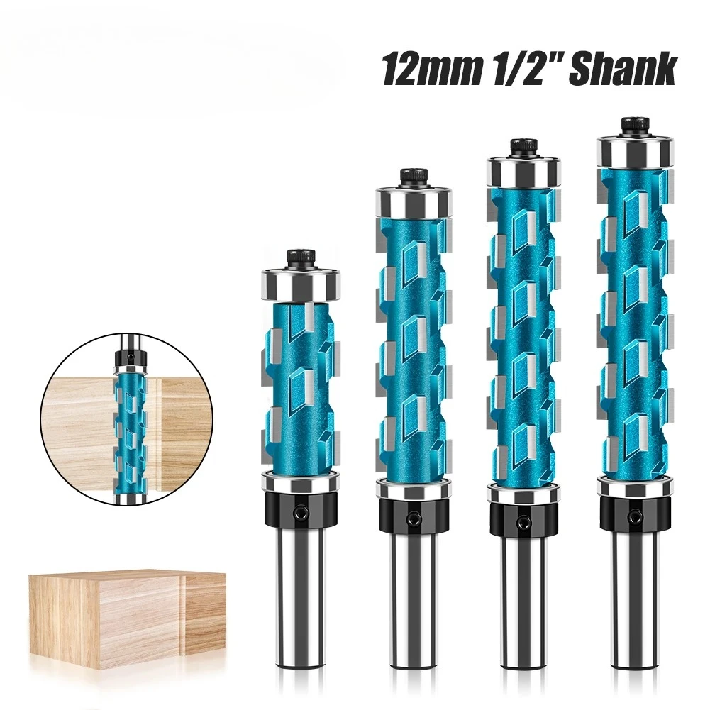 

Double Bearing Round Shank Carbide Milling Cutter Woodworking Tool 1pc 12mm 1/2in Shank Spiral Flush Trim Router Bit