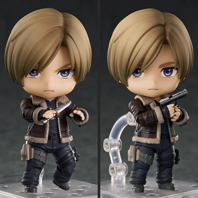 Nuevo 10cm en Stock Original Resident Evil 4 Remake 2337 Leon S. Kennedy Q versión muñecas de acción Anime Pvc modelo chico juguete de cumpleaños