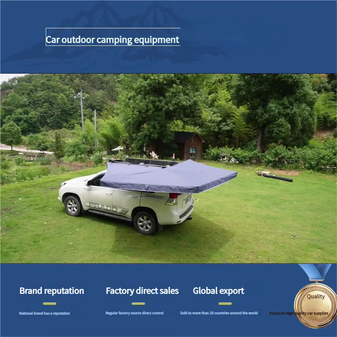 Free Standing 4x4 4WD Outdoor Camping Car Roof Awning Tent 270 LED Side Awning with Cotton Canvas Caravan Roof Shelter