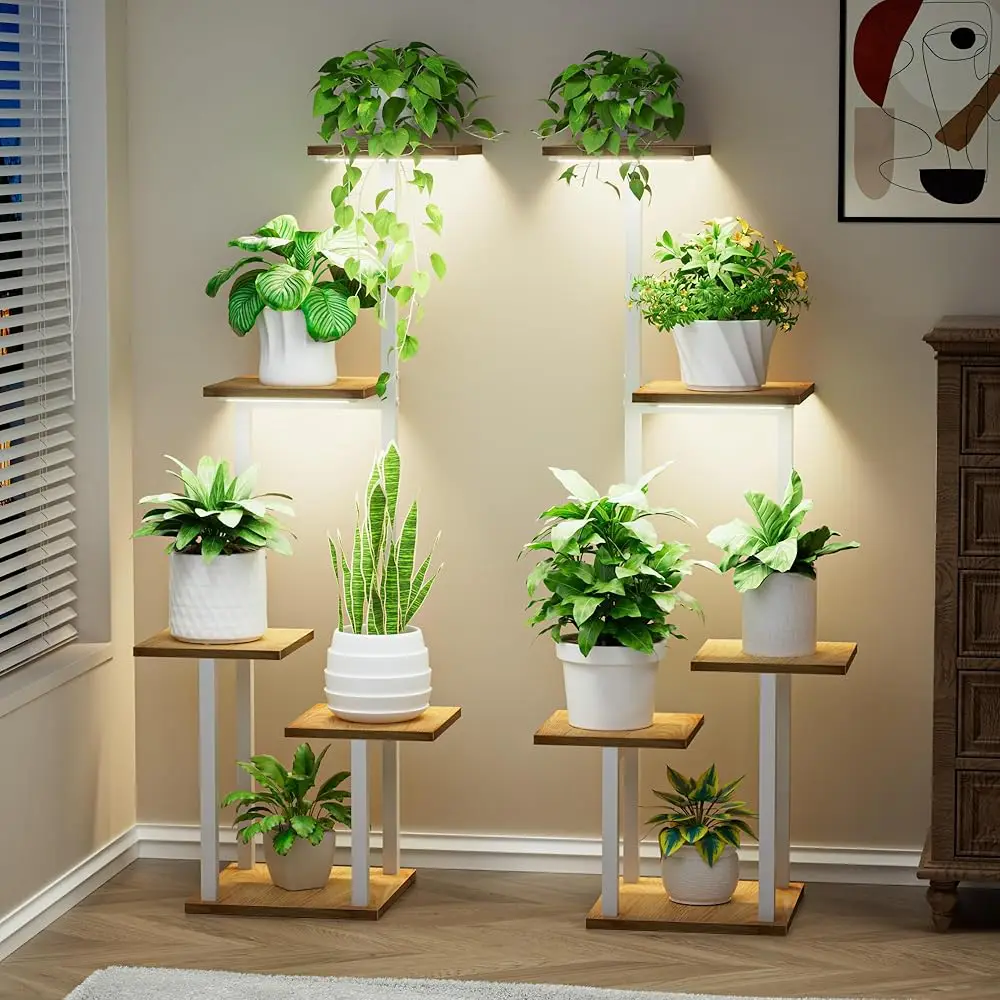 

Plant Stand Indoor With Grow Light - 2 Pa Metal Plant Shelf For Indoor Plants Multiple, 5 Tiered Corner Plant Stand Shelves,