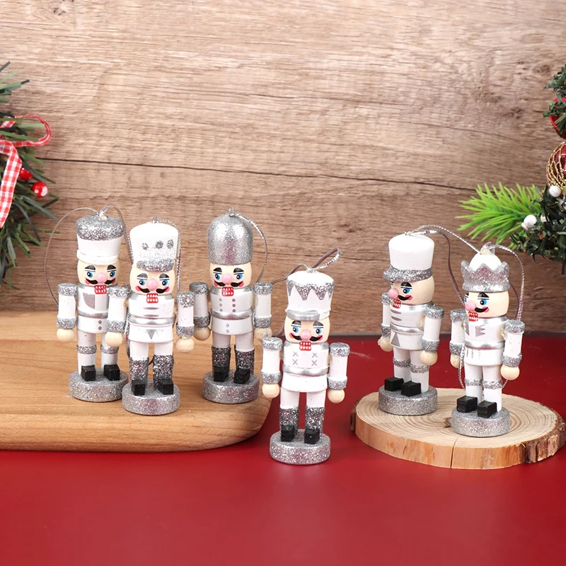 

1Pc 6CM Nutcracker Puppet Soldier Pendant Christmas Decoration Cartoon Mini Soldier Doll Desktop Ornament Home Decor