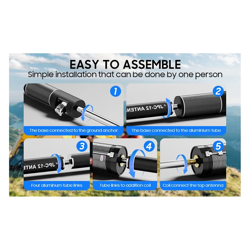 -A96Z JPC-12 هوائي لراديو لحم الخنزير 7Mhz-50Mhz جميع الموجات هوائي عمودي 40M-6M 8 نطاقات مع منظم الشريحة للخارجية
