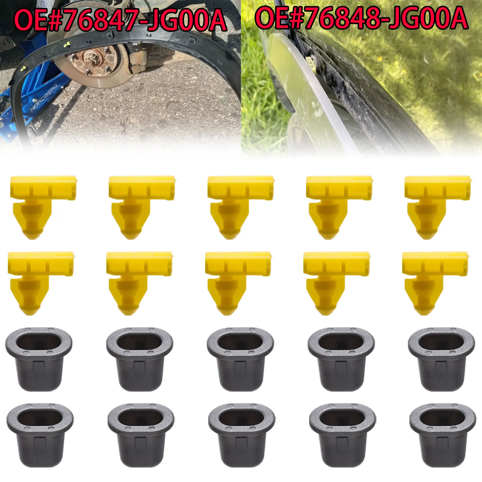 Wheel Well Opening Moulding Clips Flare Grommets 76847-JG00A 76848-JG00A For Nissan Juke Murano Rogue Infiniti QX50 QX56 QX80