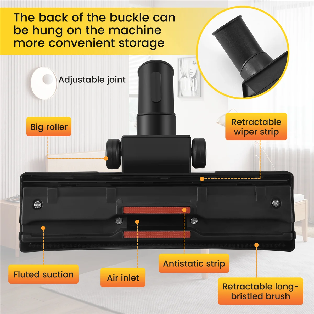 Euro escova para aspirador de pó, acessório de escova universal, ferramenta combinada piso e tapete, 32mm