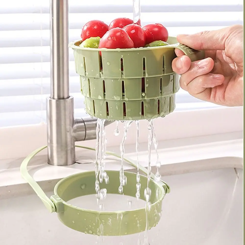 Collapsible Sink Drain Basket Hanging Large Capacity Fruit Washing Basket Retractable Anti-clogging Food Residue Filter Basket