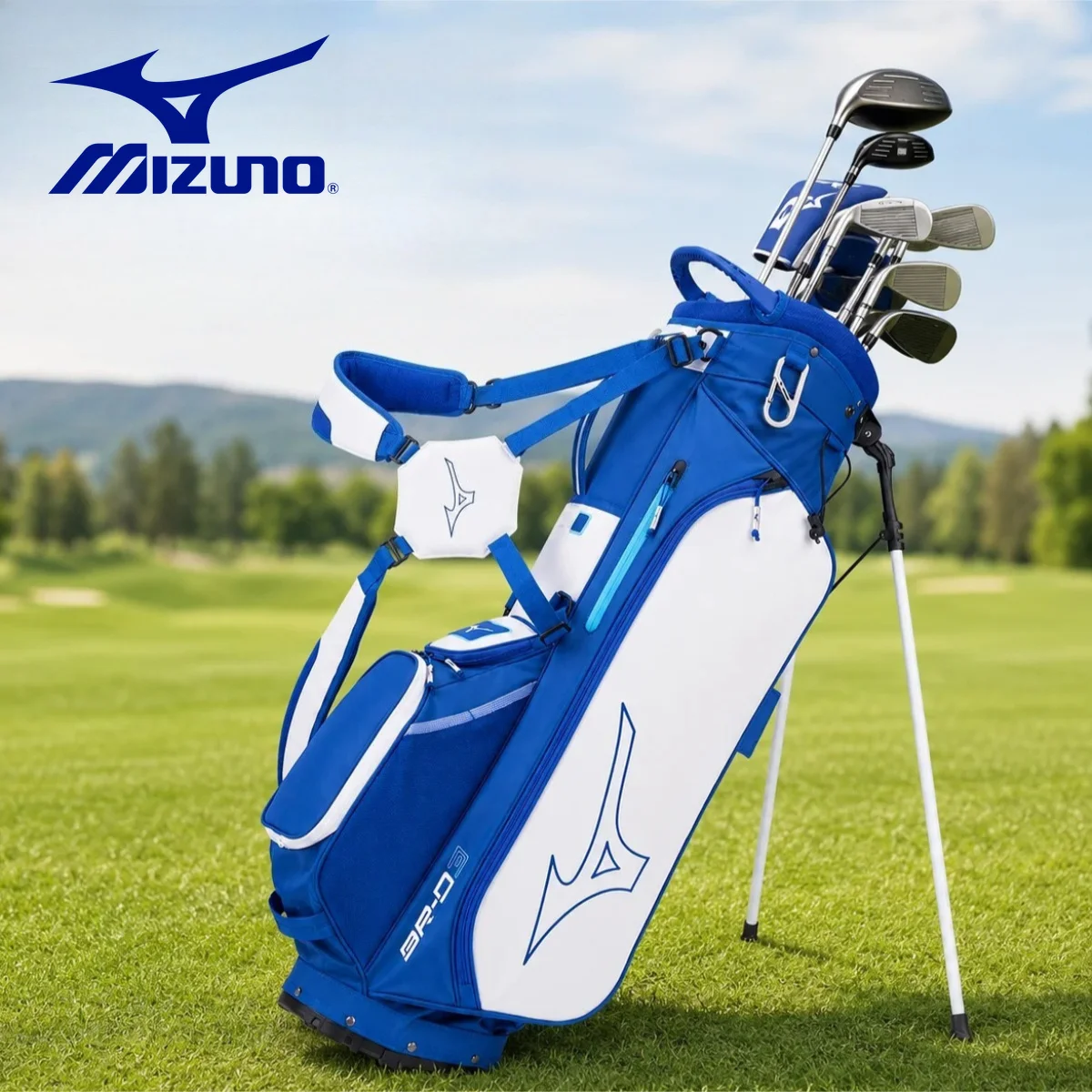 Mizuno BR-D3 Premium Golf Stand Bag Men Lightweight Course Walking Carry Bag Dual Shoulder Strap Club Organizer 5LJC2421 - view 2