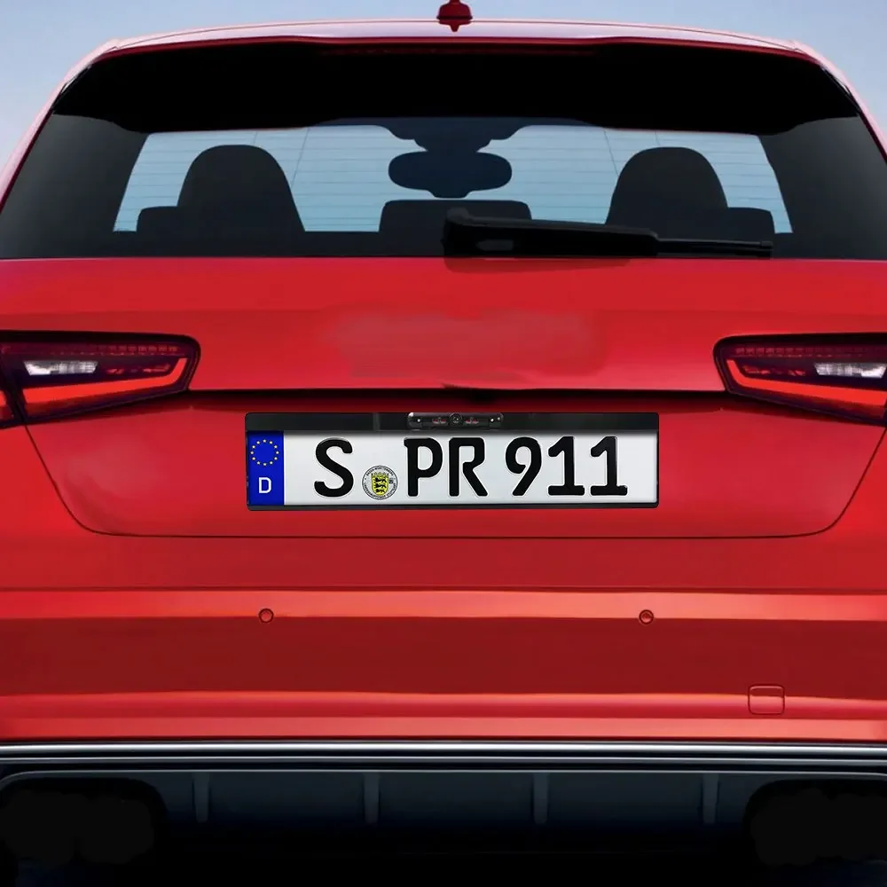 كاميرا الرؤية الخلفية للسيارة إطار لوحة ترخيص الاتحاد الأوروبي للرؤية الليلية مقاوم للماء كاميرا الرؤية الخلفية الأشعة تحت الحمراء ملحقات الإلكترونيات اللاسلكية #2