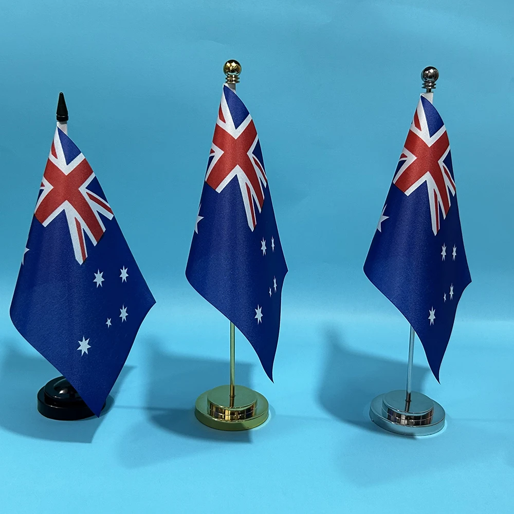 (SKY FLAG) Office Desk Flag Of Australia Flag 14x21cm Polyester Table Flag Australia National Banner Desk Ornaments Flags