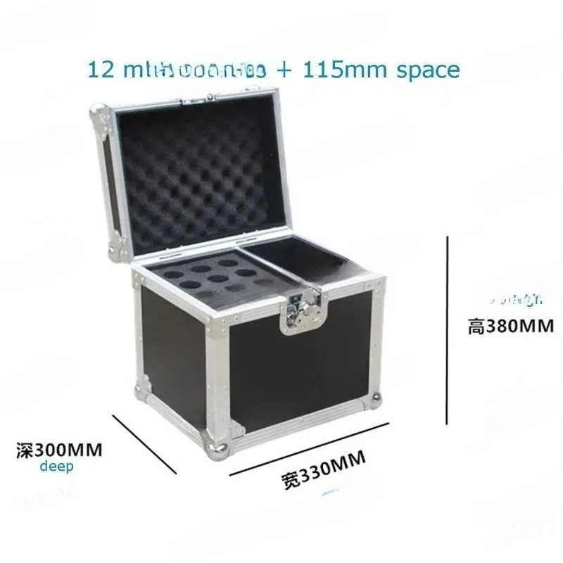 Aluminum Alloy Microphone Storage Case, Portable Flight Air Box for Wireless Headband, Lavalier, Handheld Mic and Receiver