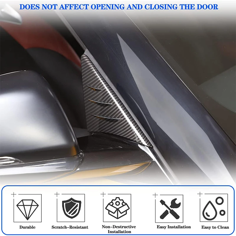 ABS Rearview Mirror Side Triangle Spoiler Wind Deflector Trim Cover For Toyota Supra GR A90 A91 2019-2022 Car Accessories