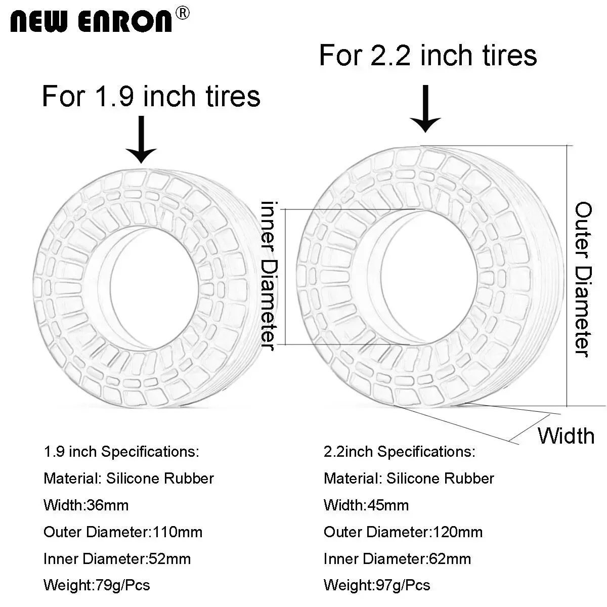 NEW ENRON Silicone Rubber Insert Foam 1.9