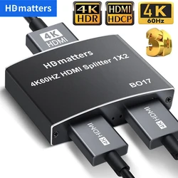 HDMI 분배기 4K 60Hz/30Hz 분배기 HDMI 2.0 adaptador 4K HDMI 비디오 분배기 스위치 PS5 Xbox PC HDTV PS3 용 HDMI 분배기