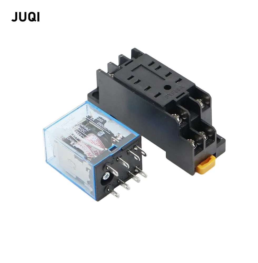 MY2P HH52P MY2NJ 12V 24V DC / 110V 220V 380 AC coil general purpose DPDT micro mini relay with socket base