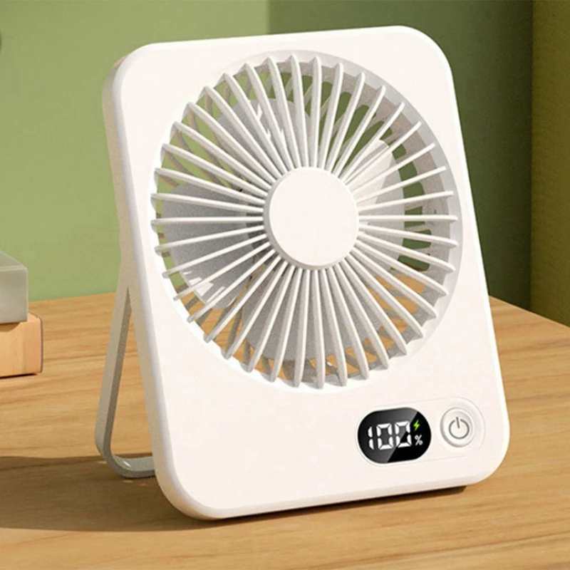 Portable Desktop Fan Rechargeable Long Endurance Ultra-Thin With Powerful Airflow Quiet Foldable Handheld Desktop Fan