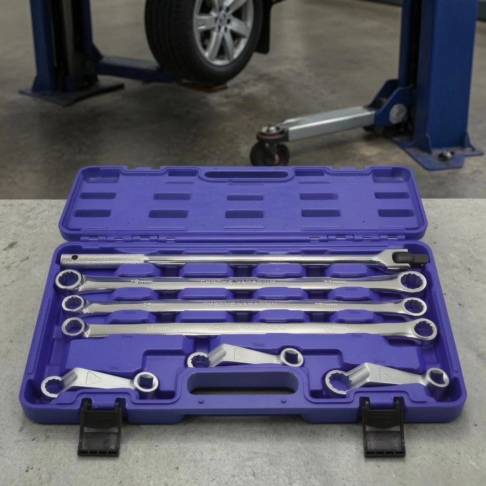 7 Pieces Alignment Wrench Set Chrome Vanadium Camber Wrench Set Mechanic Tool Organized Storage Vehicle Hardware CR-V Steel