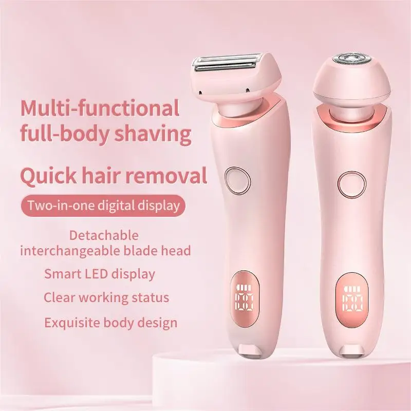 2-in-1 Epilator & Shaver for Women - Rechargeable Cordless Electric Hair Removal Device Full Body Painless & Sensitive Skin Care