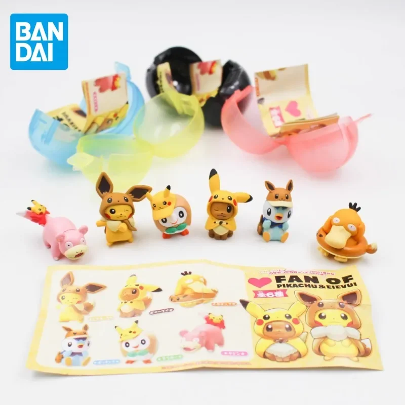 Bandai Original Gashapon POKEMON Anime Figure Eevee Piplup Action Figure Toys for Boys Girls Kids Children Birthday Gifts